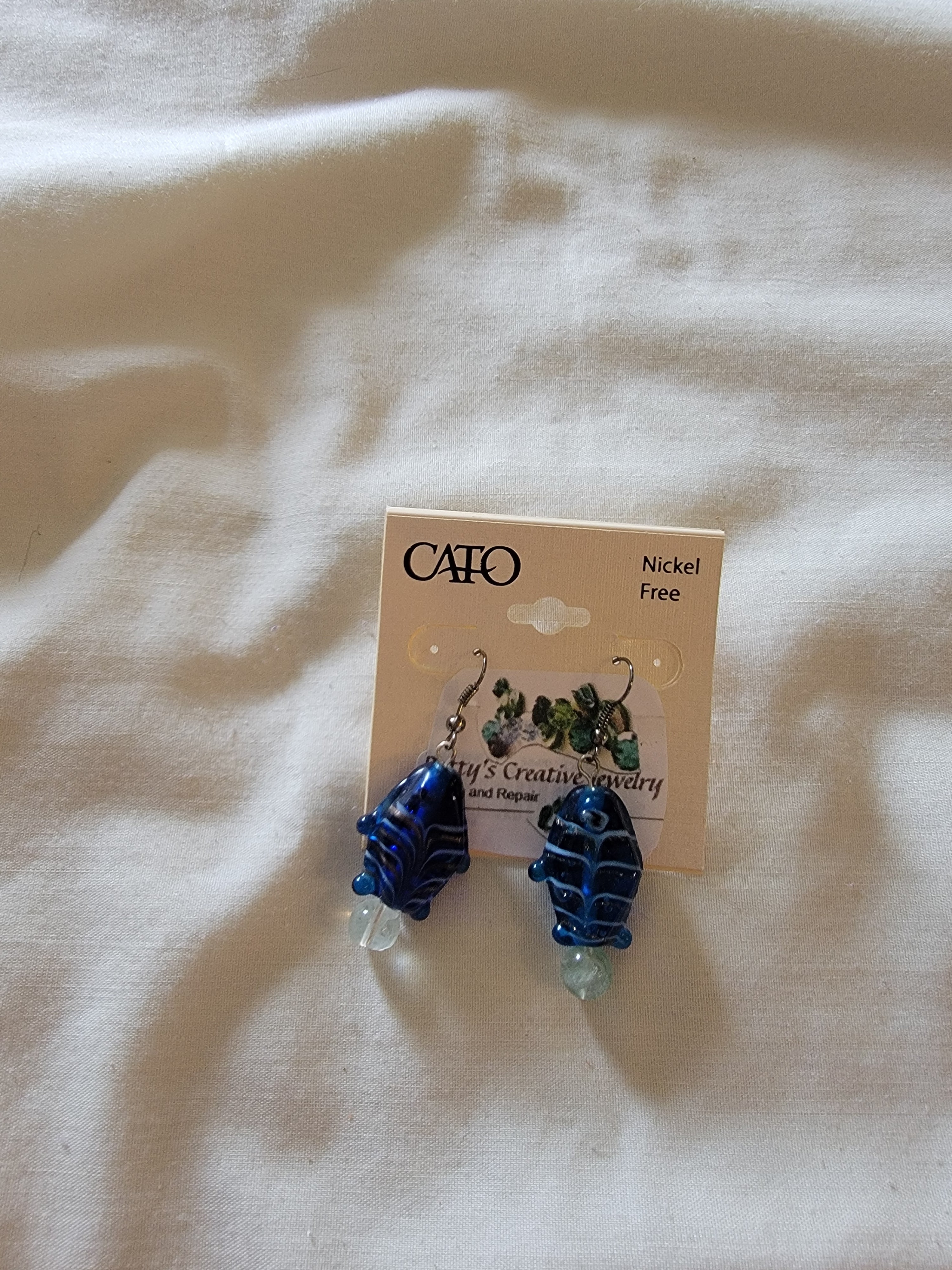 Blue and mint fish earrings