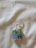 Green and blue earring