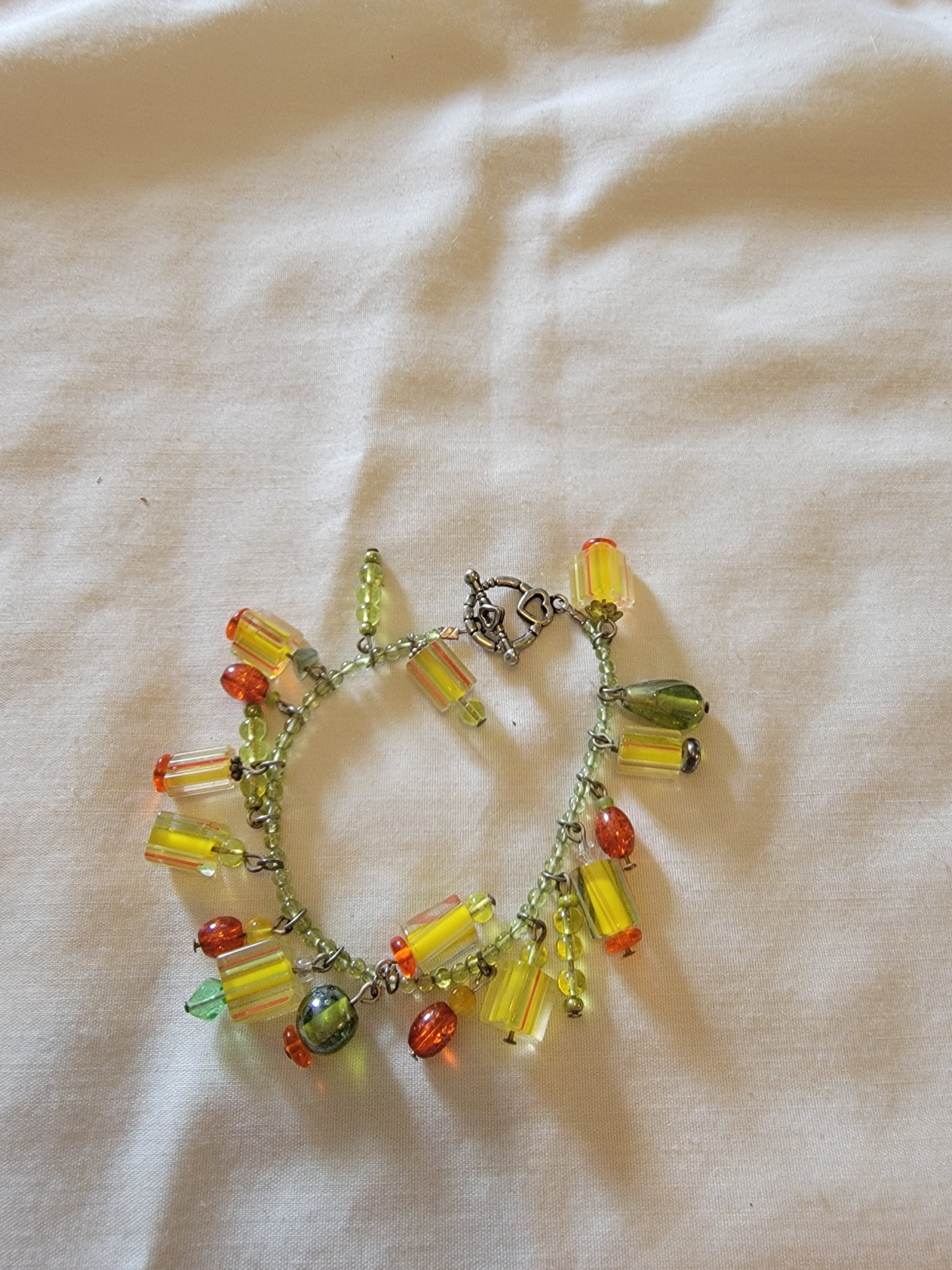 Orange, green,and yellow bracelet