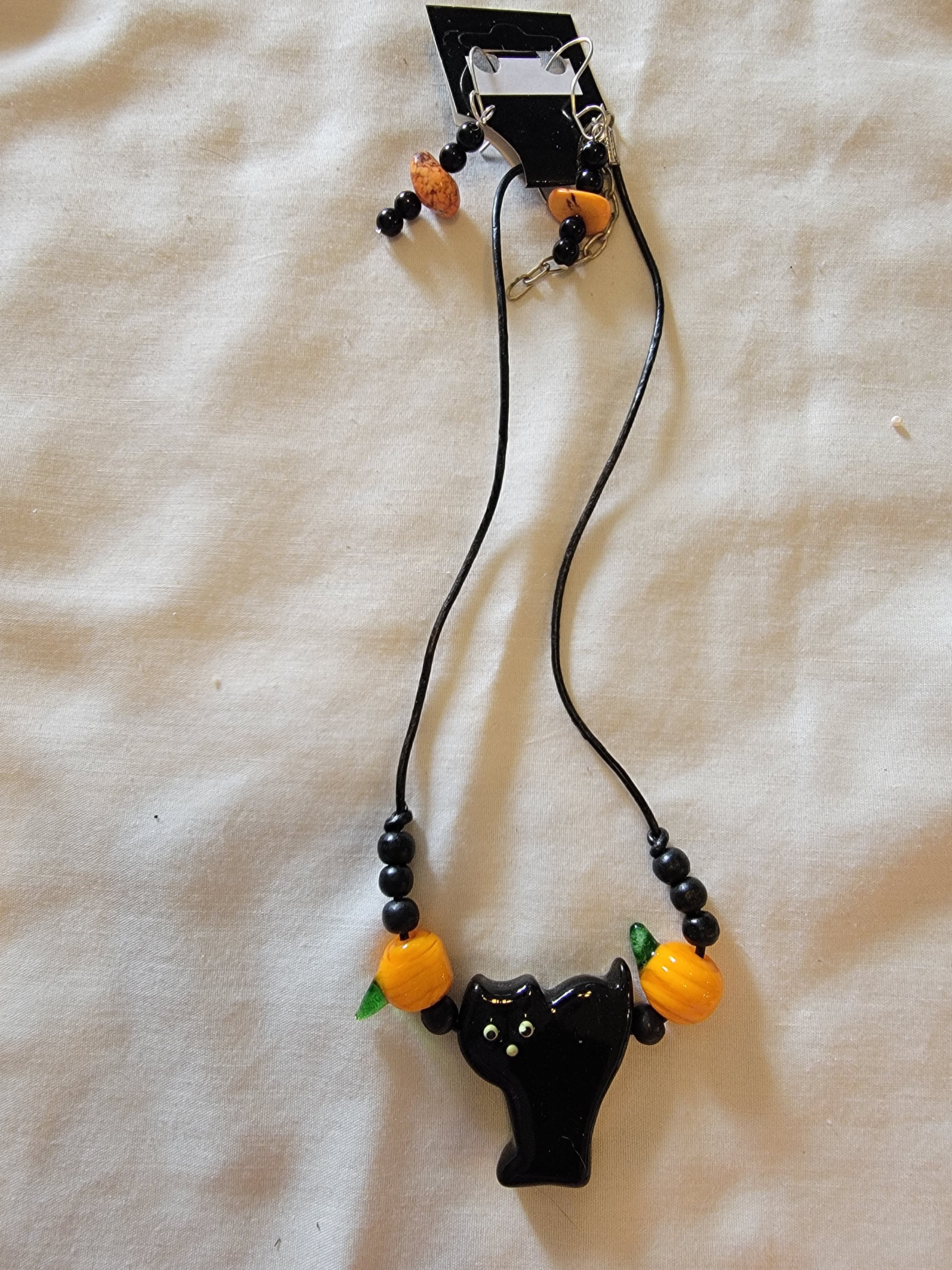 Halloween  black cat with orange
