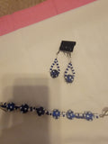 Blue and white earrings  set
