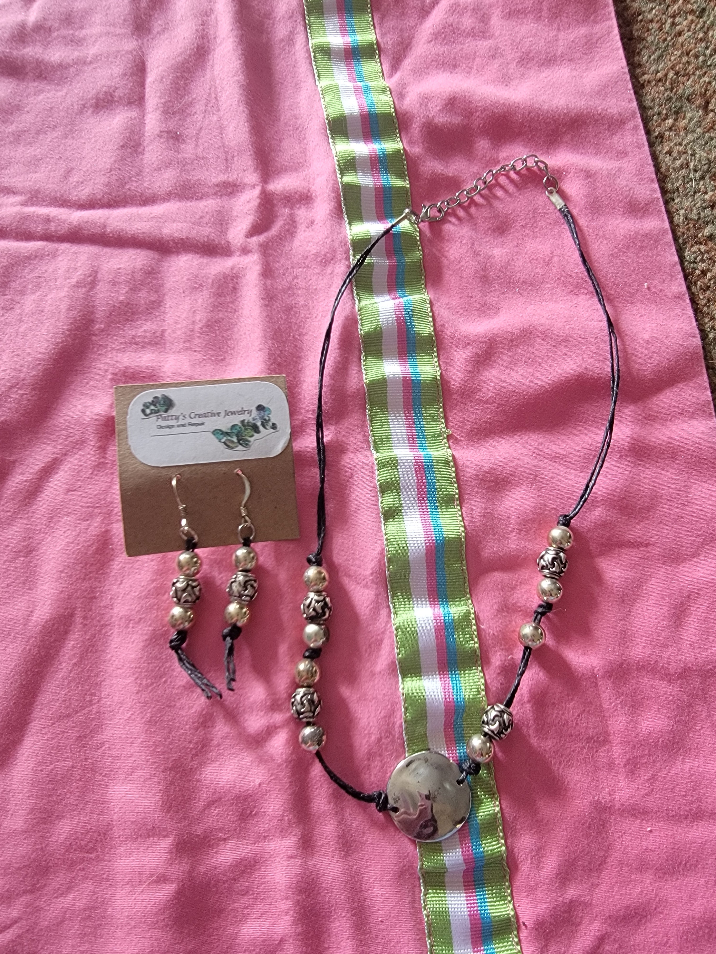 Sliver necklace and earrings set