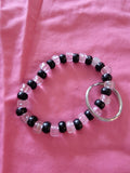 Black and white wrist keychain bracelet