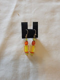 Yellow  and orange  earrings