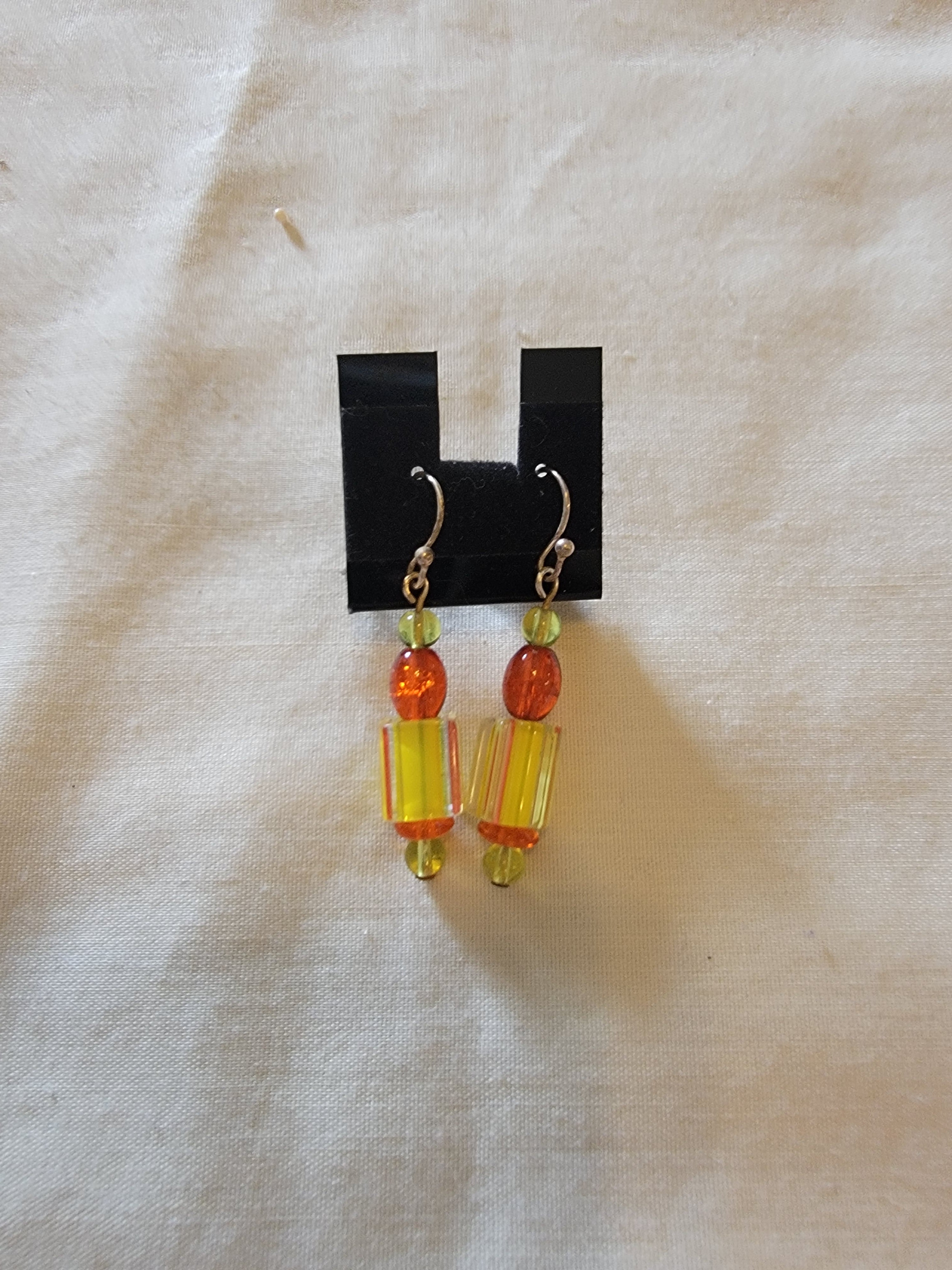Yellow  and orange  earrings