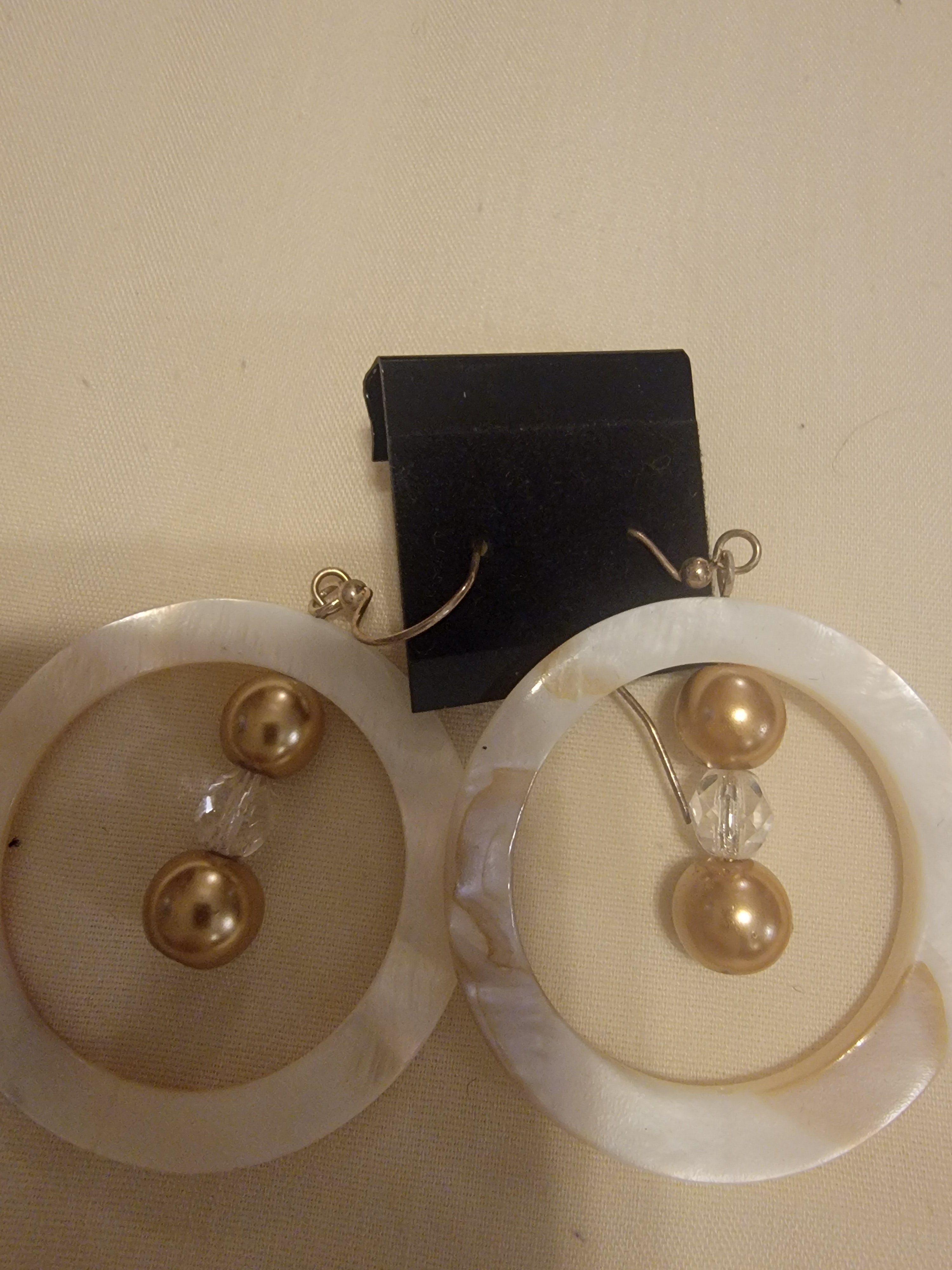 Marble and gold earrings