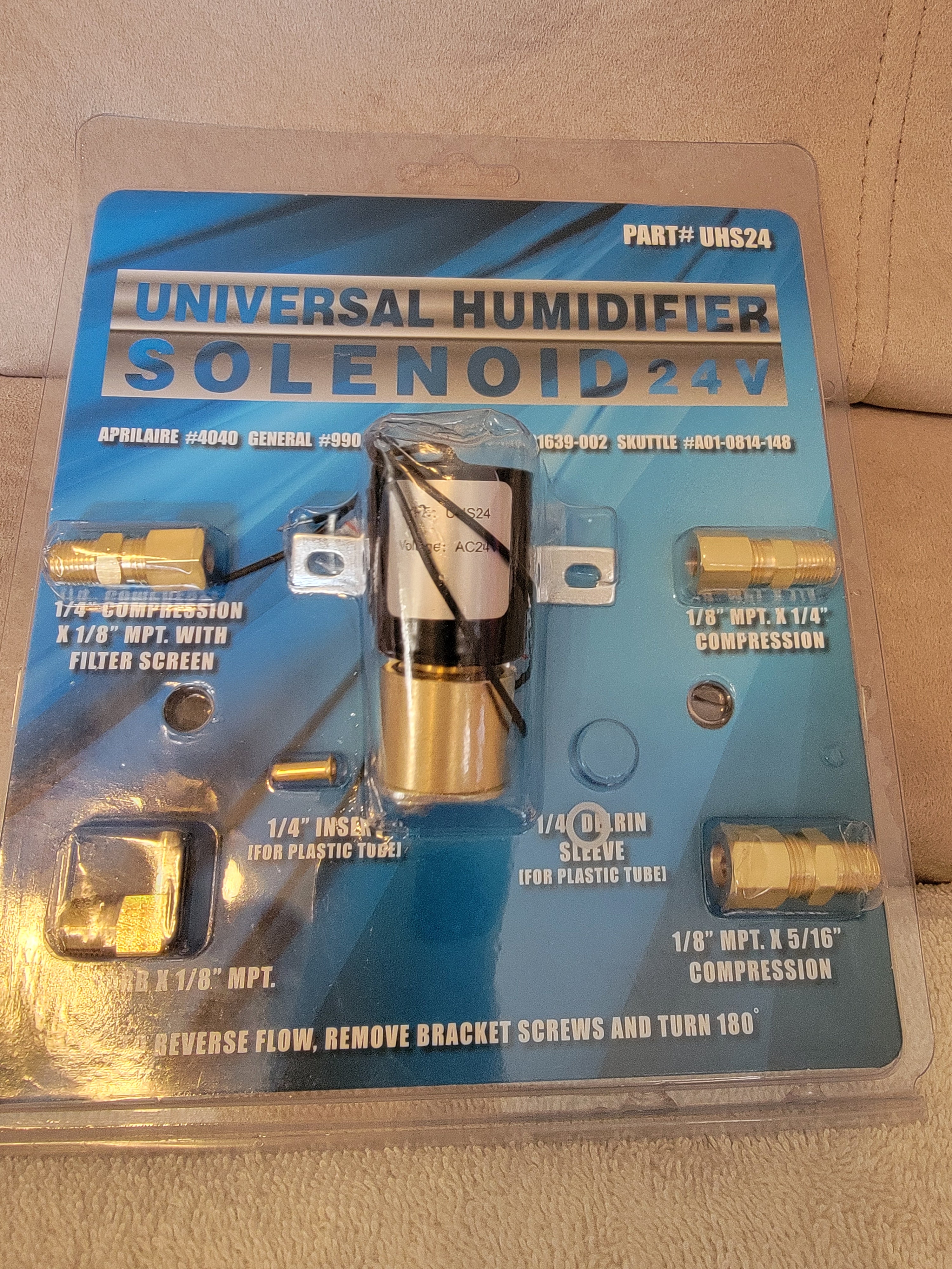 Universal humidifier solenoid  24v