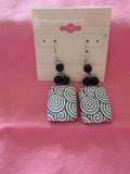 Black and white swirl  earrings