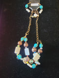 Blue and brown necklace  with earrings