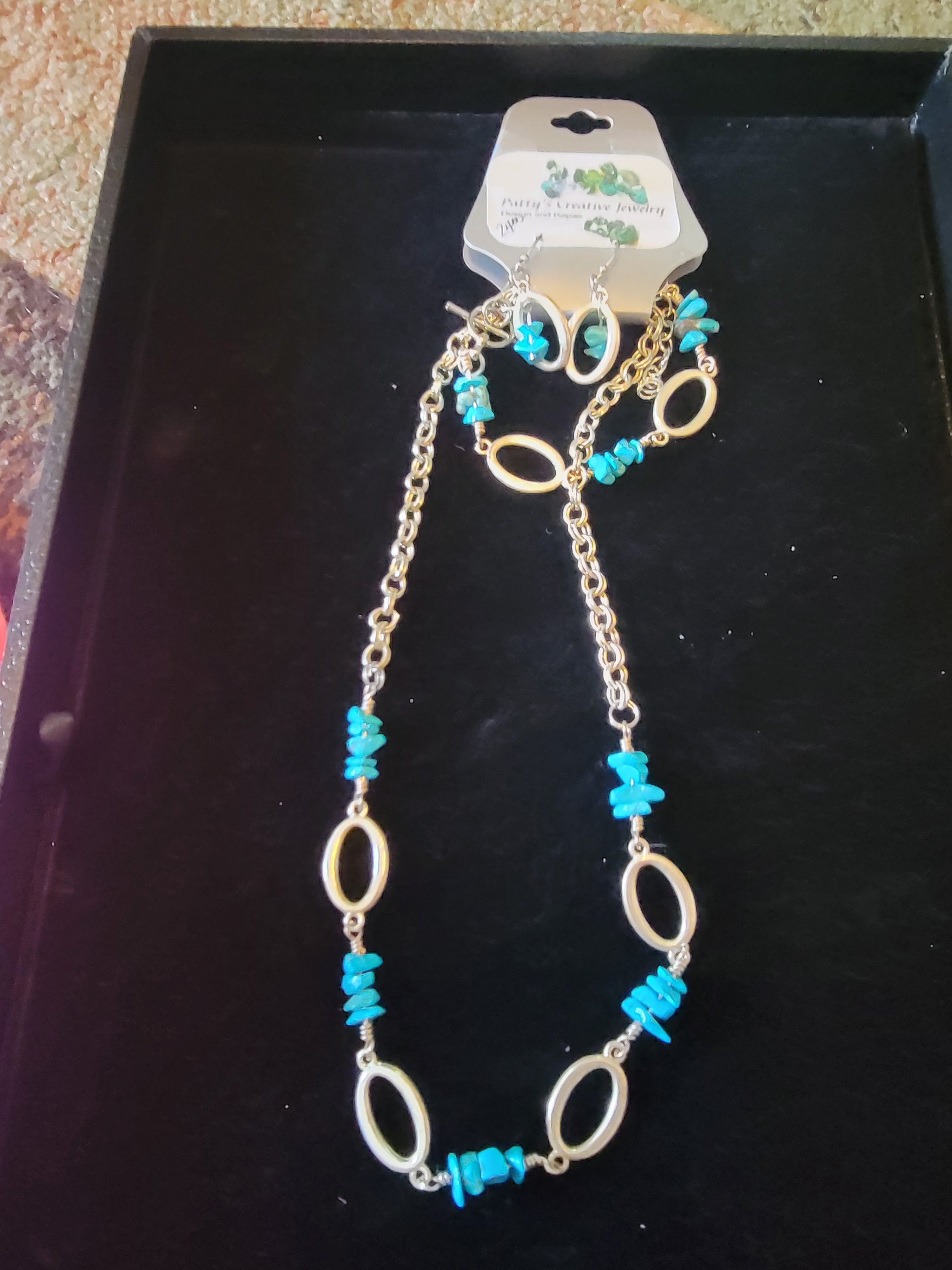 Aqua blue necklace set