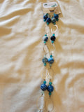 Blue necklace with earrings