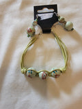 Mint green bracelet  with earrings